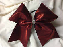 Load image into Gallery viewer, Hunter Green Mystique Fabric Cheer Bows