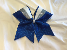 Load image into Gallery viewer, Royal Blue Glitter Swish Cheer Bow
