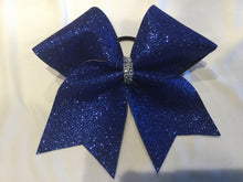 Load image into Gallery viewer, Royal Blue Glitter Cheer Bows