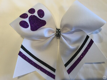 Load image into Gallery viewer, Paw Print Design Cheer Bows