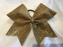 Load image into Gallery viewer, Gold Glitter Cheer Bows
