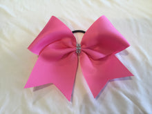 Load image into Gallery viewer, Pink/Breast Cancer Glitter Cheer Bows