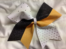 Load image into Gallery viewer, Yellow Grosgrain Cheer Bows with Combination Tails