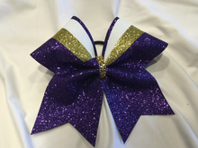 Load image into Gallery viewer, Purple Glitter Swish Cheer Bow