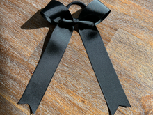 Load image into Gallery viewer, Black Grosgrain Cheer Bows