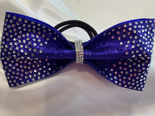 Load image into Gallery viewer, Royal Blue Rhinestone Cheer Bows