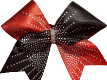 Load image into Gallery viewer, Black Rhinestone Cheer Hair Bows
