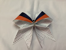 Load image into Gallery viewer, White Rhinestone Cheer Hair Bows
