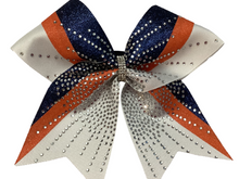 Load image into Gallery viewer, Navy Blue Rhinestone Cheer Hair Bows
