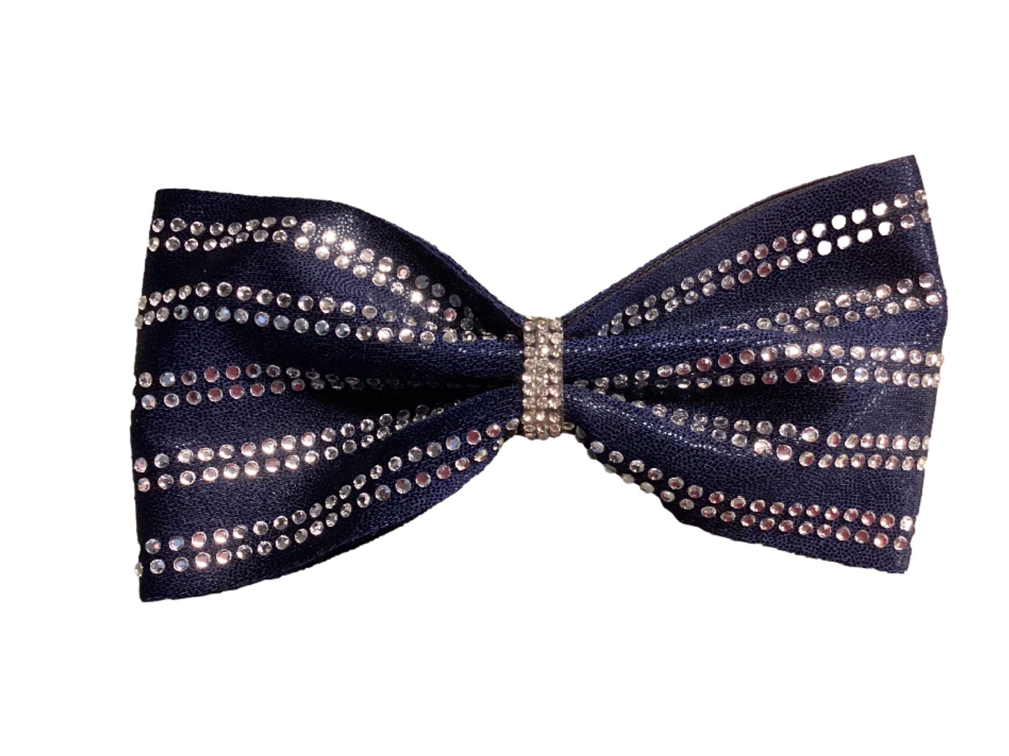 Navy Blue Rhinestone Cheer Hair Bows | Brenda display picture 2
