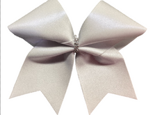 Load image into Gallery viewer, White Glitter Cheer Bows
