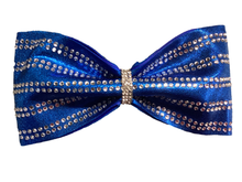 Load image into Gallery viewer, Royal Blue Rhinestone Cheer Bows
