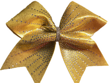 Load image into Gallery viewer, Yellow Grosgrain Cheer Bows with Combination Tails
