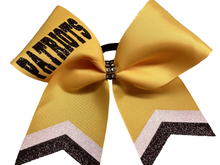 Load image into Gallery viewer, Yellow Grosgrain Cheer Bows with Combination Tails
