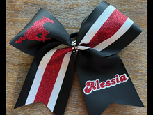 Load image into Gallery viewer, Black Grosgrain Cheer Bows
