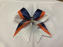 Load image into Gallery viewer, Orange Grosgrain Cheer Bows with Combination Tails
