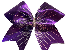 Load image into Gallery viewer, Purple Glitter Cheer Bows
