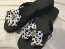 Load image into Gallery viewer, Black, Silver, Navy Blue Flip Flops
