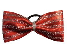 Load image into Gallery viewer, Red Rhinestone Cheer Hair Bows
