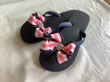 Load image into Gallery viewer, Black, Silver, Navy Blue Flip Flops
