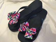 Load image into Gallery viewer, Black, Silver, Navy Blue Flip Flops
