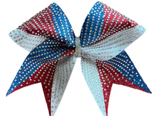Load image into Gallery viewer, Royal Blue Rhinestone Cheer Bows
