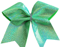 Load image into Gallery viewer, Kelly Green Glitter Cheer Bows
