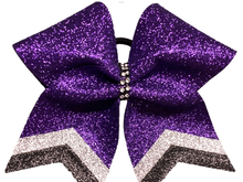 Load image into Gallery viewer, Purple Glitter Cheer Bows
