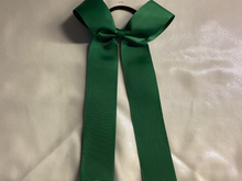 Load image into Gallery viewer, Hunter Green Glitter Cheer Bows with Combination Tails
