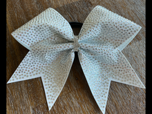 Load image into Gallery viewer, White Rhinestone Cheer Hair Bows
