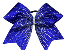 Load image into Gallery viewer, Royal Blue Rhinestone Cheer Bows
