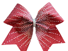 Load image into Gallery viewer, Red Rhinestone Cheer Hair Bows
