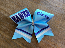 Load image into Gallery viewer, Columbia Blue Grosgrain Cheer Bows with Combination Tails
