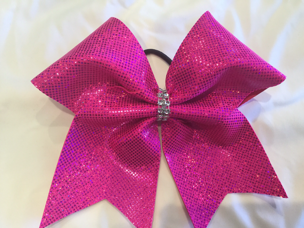 Pink Mystique Fabric Cheer Bows