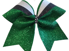 Load image into Gallery viewer, Kelly Green Glitter Cheer Bows
