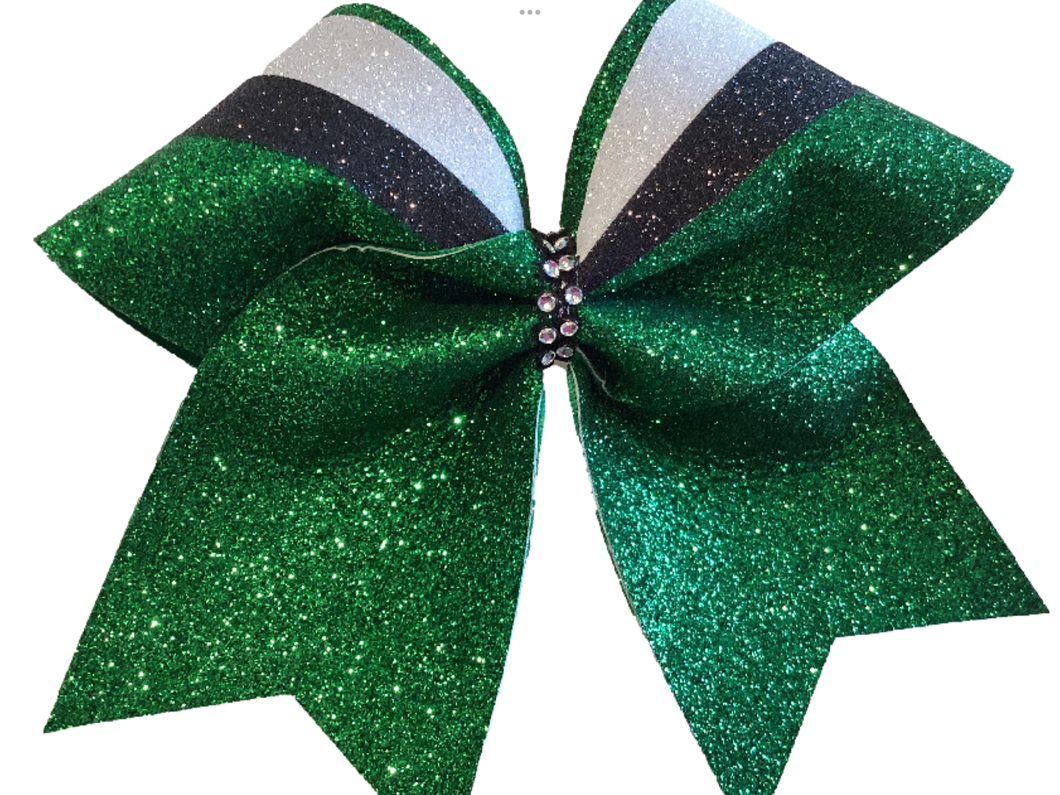 Kelly Green Glitter Cheer Bows