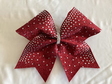 Load image into Gallery viewer, Red Rhinestone Cheer Hair Bows
