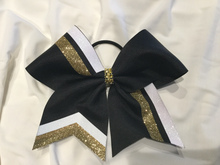 Load image into Gallery viewer, Black Grosgrain Cheer Bows
