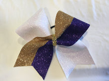 Load image into Gallery viewer, Tick Tock Glitter Cheer Bows
