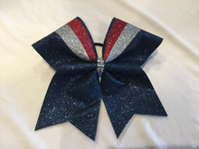 Load image into Gallery viewer, Navy Blue Glitter Swish Cheer Bow
