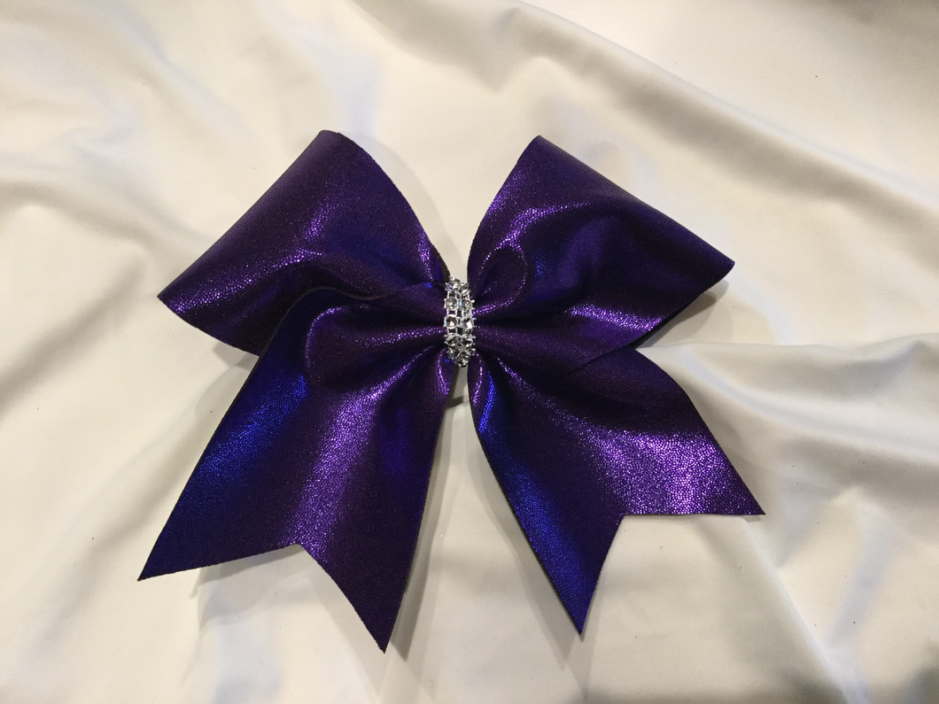 Purple Mystique Fabric Cheer Bows