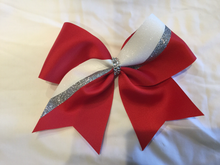 Load image into Gallery viewer, Red Grosgrain Cheer Bows
