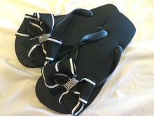 Load image into Gallery viewer, Black Bow Flip Flops
