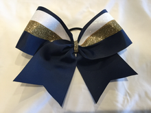 Load image into Gallery viewer, Navy Blue Grosgrain Cheer Bows
