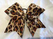 Load image into Gallery viewer, Gold Mystique Fabric Cheer Bows
