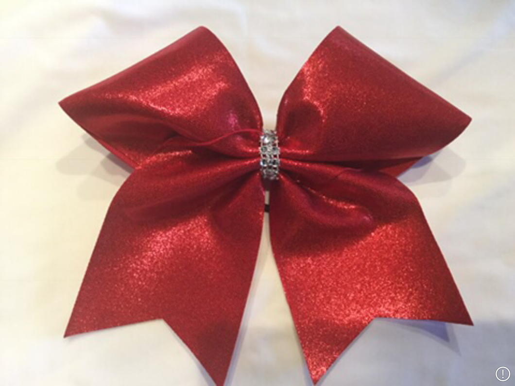 Red Mystique Fabric Cheer Bows