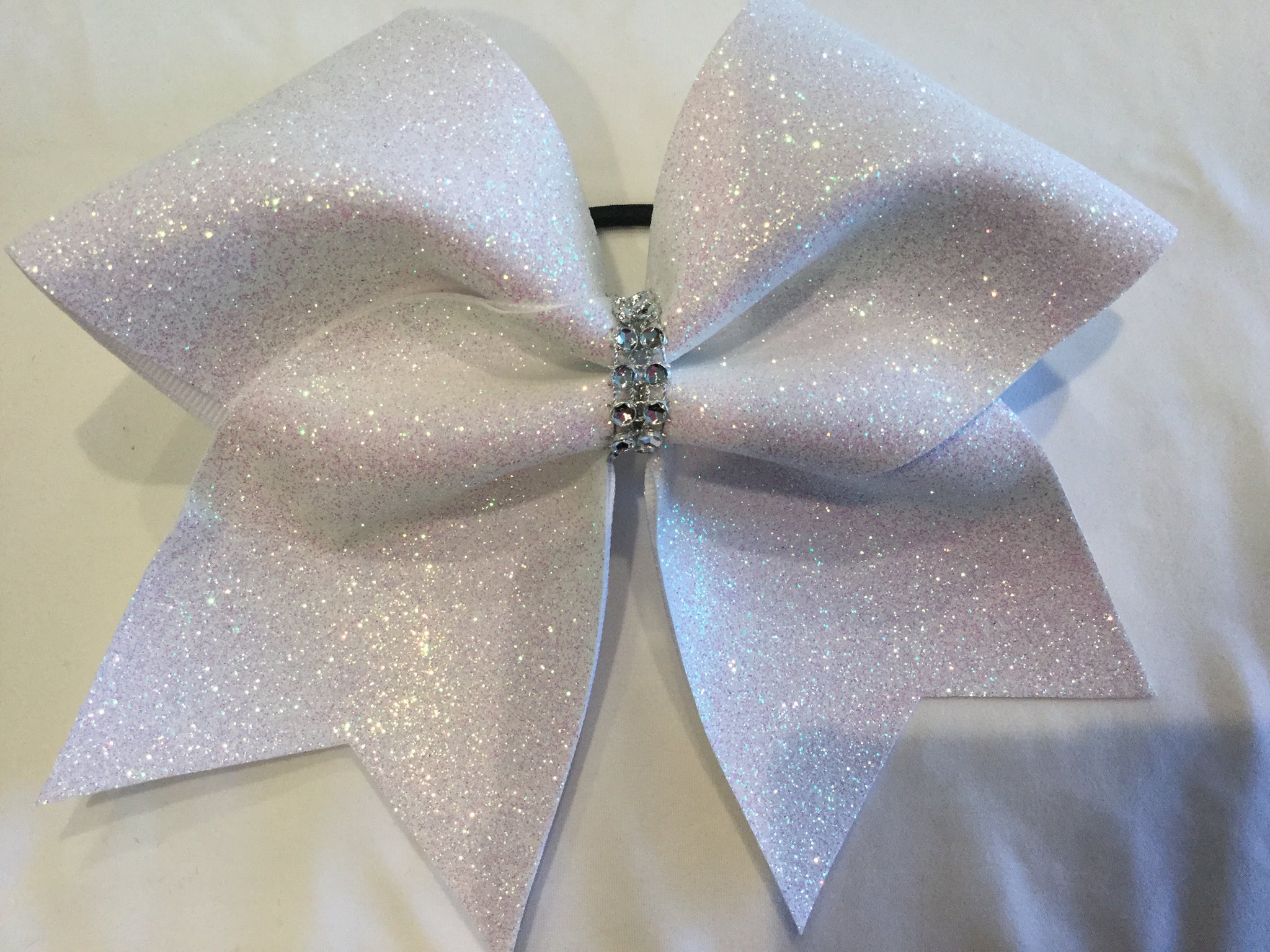 White Glitter Cheer Bows | Brenda display picture 3