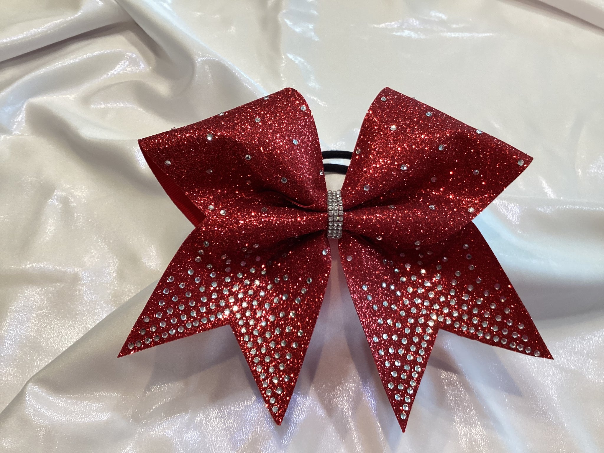Red Glitter Ombre Cheer Bow - Cheer Bows Red - Cheer Bows Cheap