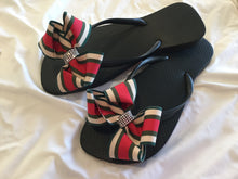 Load image into Gallery viewer, Black Bow Flip Flops
